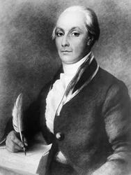 Retrato do escritor e filósofo revolucionário russo Alexander Radishchev (1749 - 1802), de A, Laktionov.